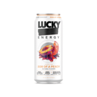 lucky energy 16 oz peach
